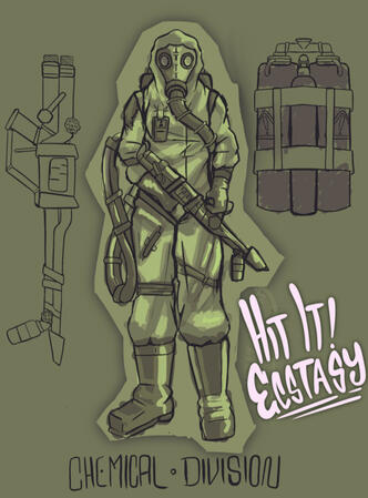 FullBody Sketch with light rendering for concept art
